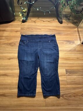 Lee Women's Dark Blue Ankle Crop Pull On Jeans